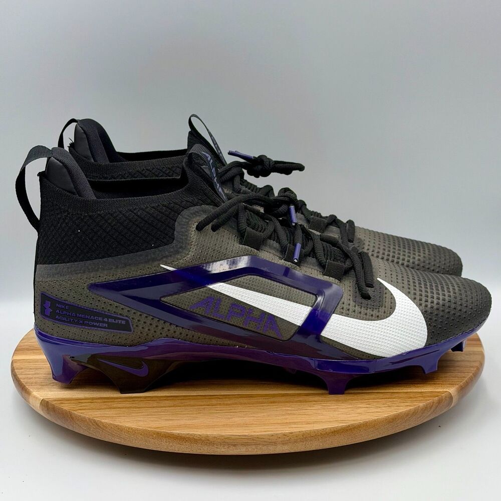 NIKE Alpha Menace Elite 4 Football Cleats IB2501-004 Black Purple Men’s 12.5 NEW